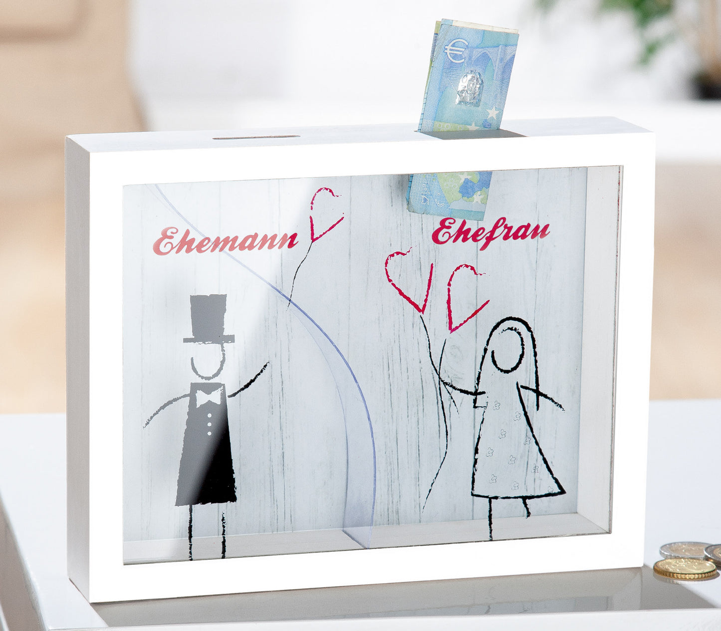 Spardose rechteckig " Hochzeitspaar " von Gilde - Hochzeit Geschenk Geschenkidee