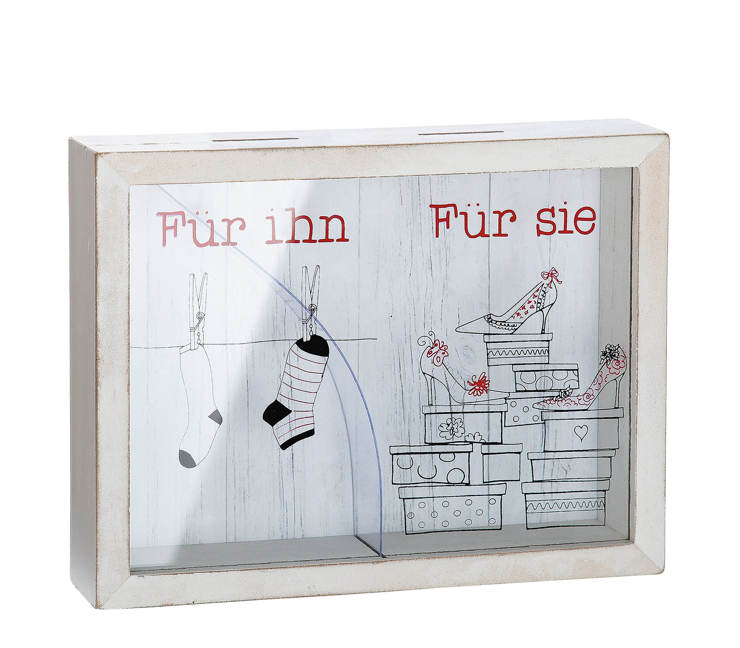 Spardose rechteckig " Für ihn & Für sie " von Gilde - Hochzeit Geschenk Hochzeitstag etc.