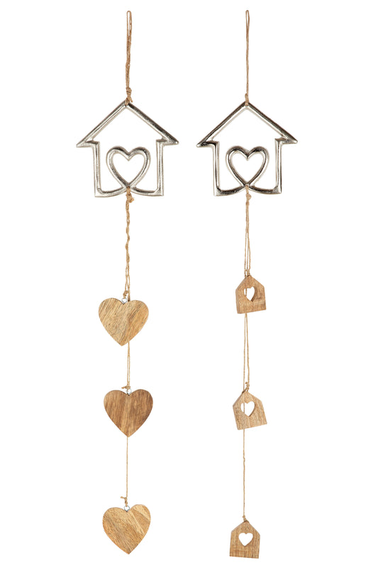 Girlande Home aus Holz und Aluminium von Gilde - Zuhause Deko Holzgirlande