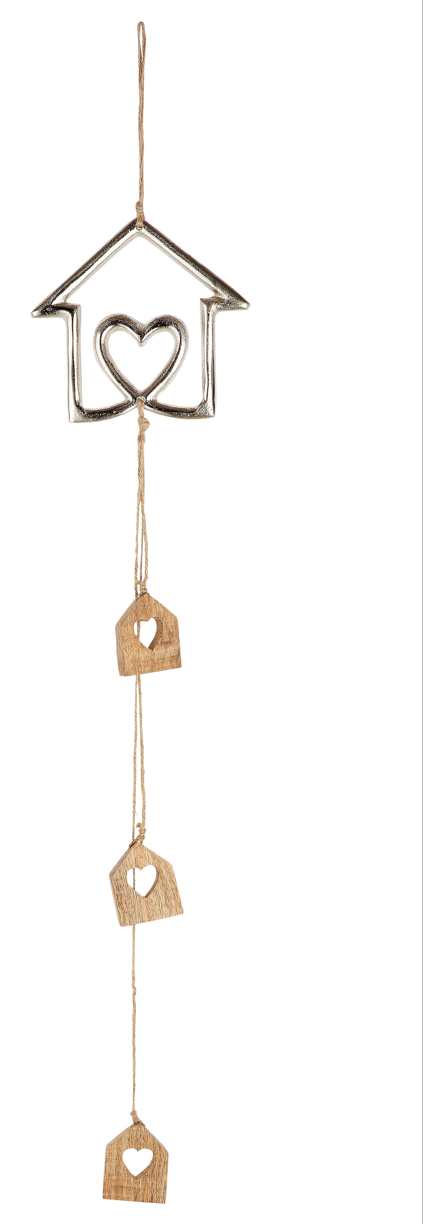 Girlande Home aus Holz und Aluminium von Gilde - Zuhause Deko Holzgirlande