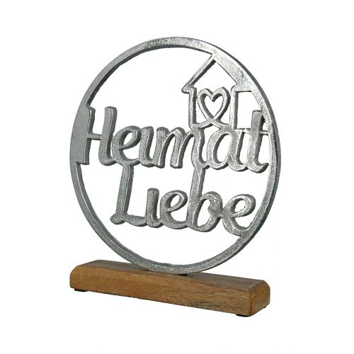 Standrelief Aufsteller Schriftzug Heimatliebe aus Mangoholz und Aluminium von Gilde - Dekoration - Hingucker