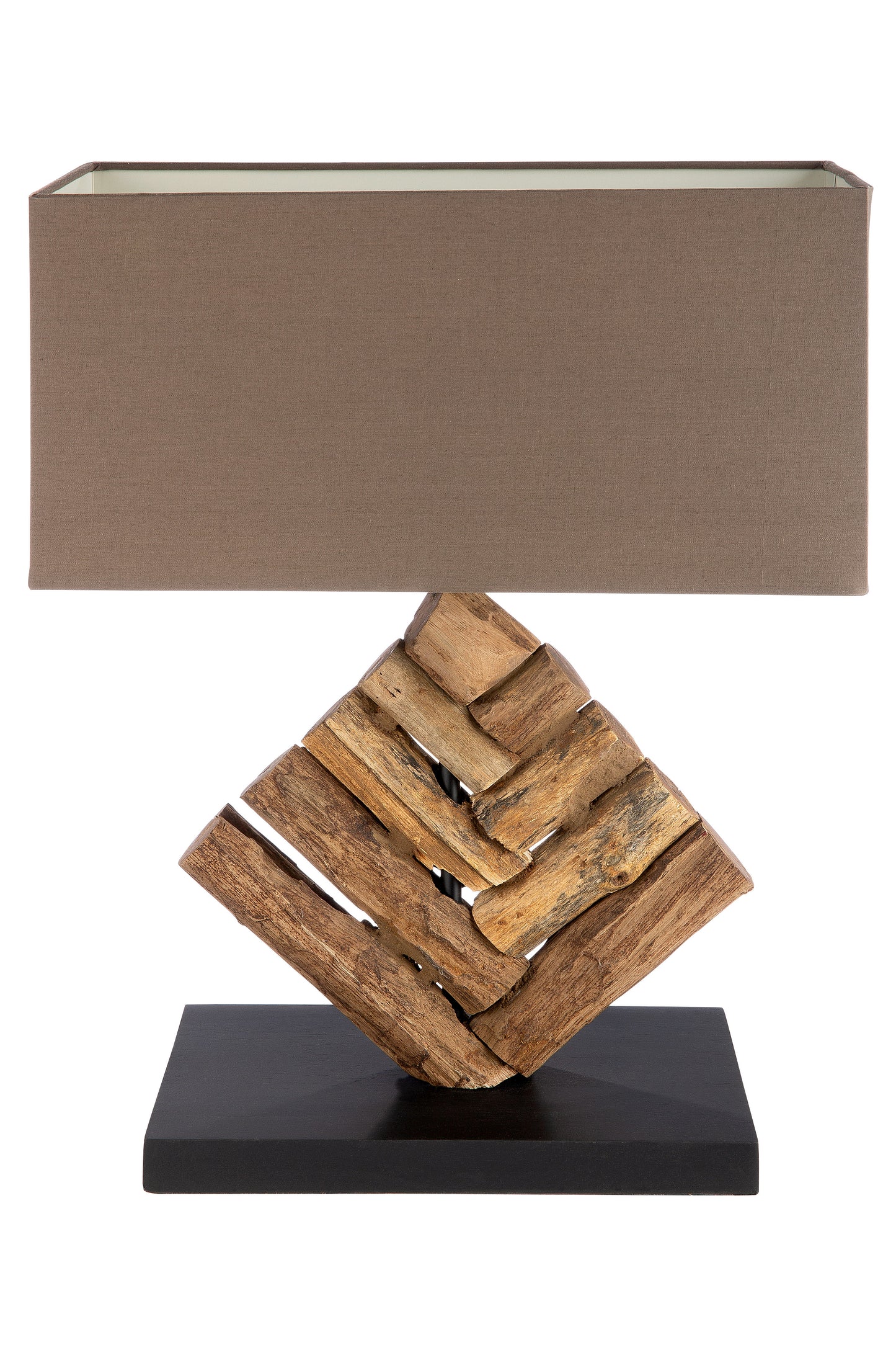 Maritime Tischleuchte Tribe aus Holz Braun 46cm hoch von Gilde - Maritim exklusive Lampe