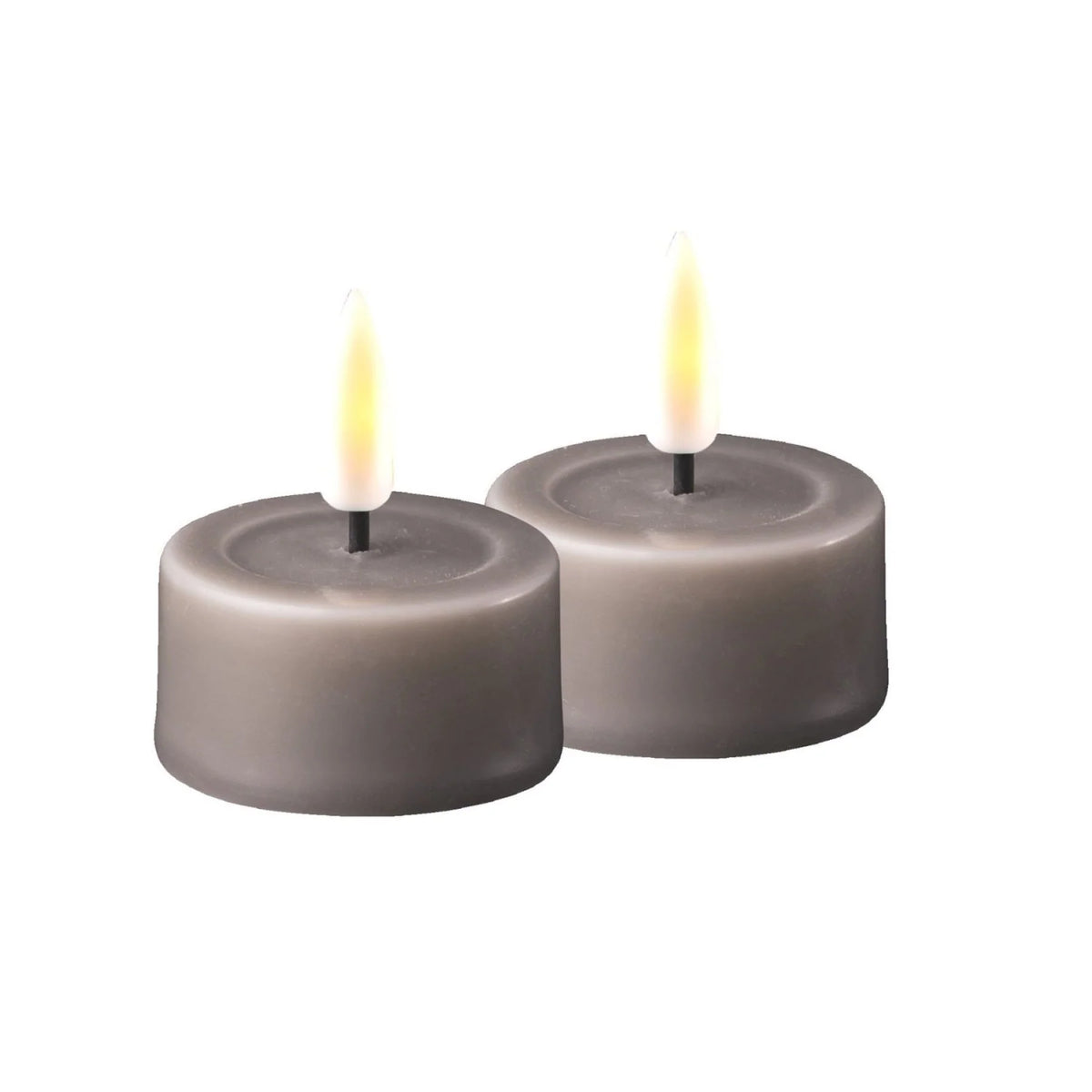 LED Teelicht grau 2er-Set von Deluxe Homeart 2 Stück - Setpreis