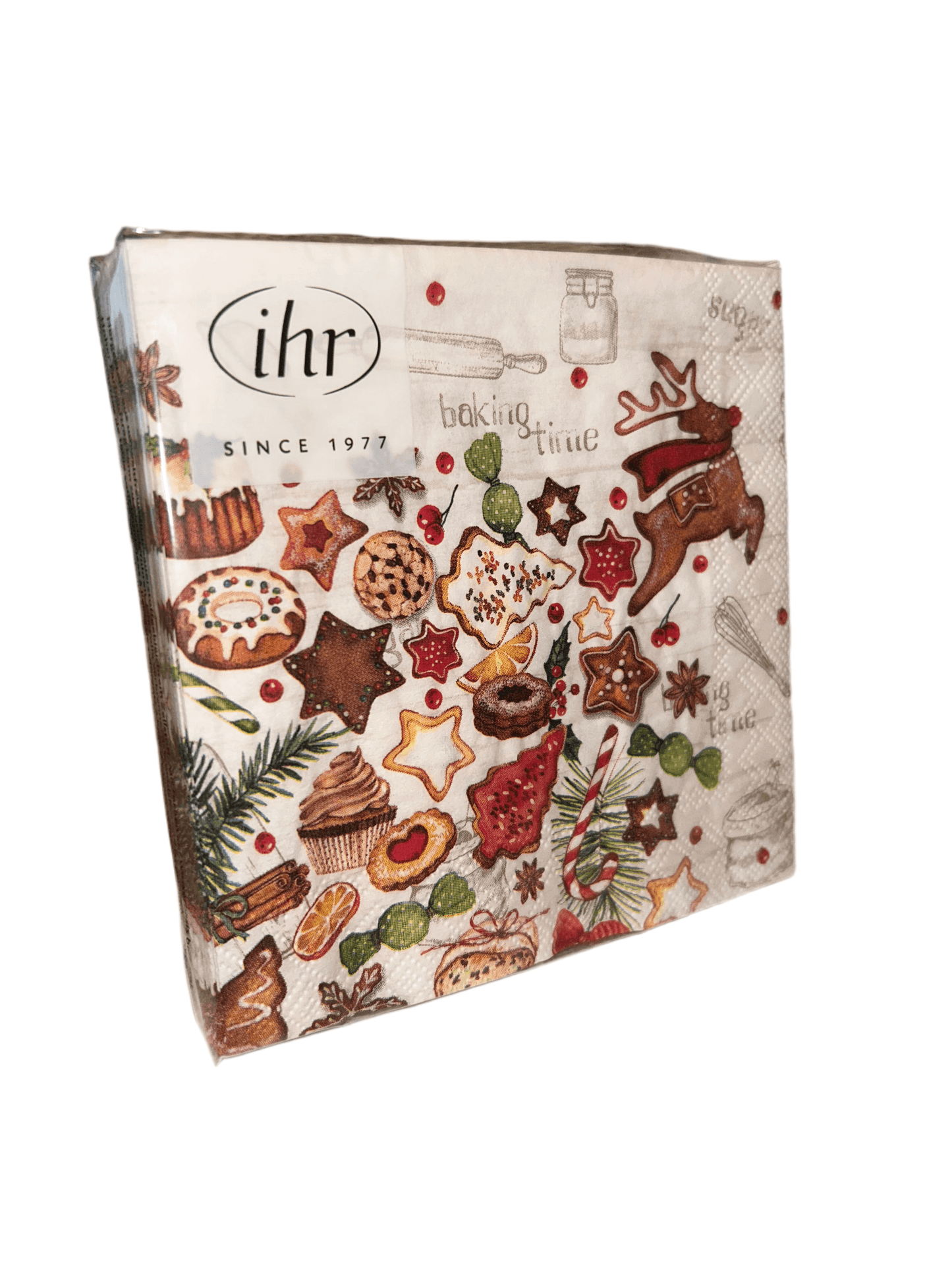 Cocktailservietten 25x25 cm 'Süßigkeiten/Treats' von ihr - Weihnachten, 20 Stück in festlichen Farben.