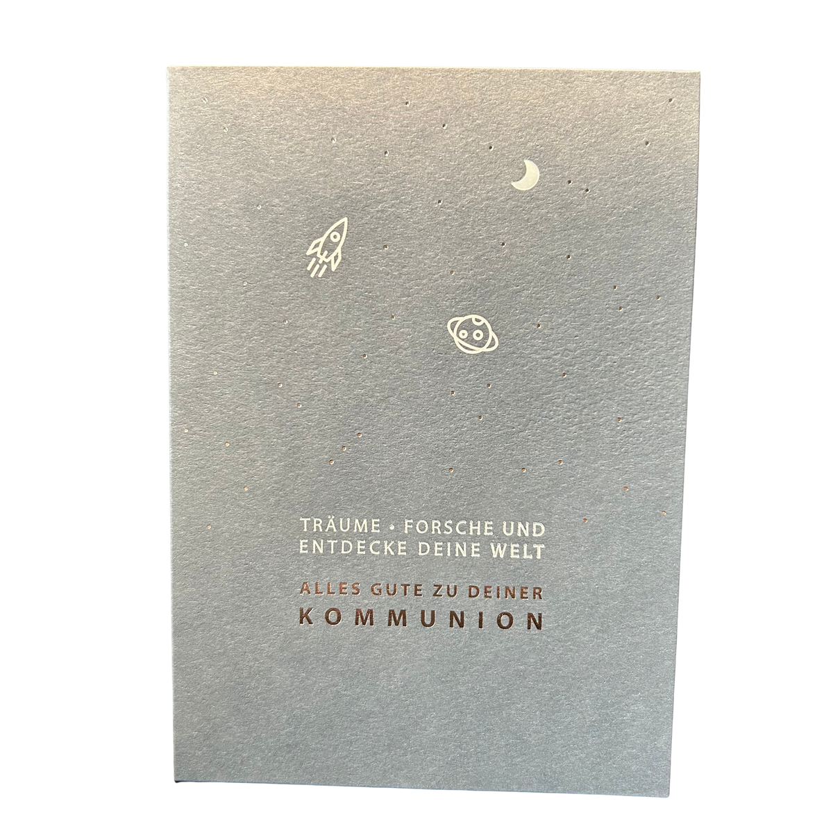 Karte zur Kommunion „Träume, Forsche und Entdecke“ mit Umschlag von räder design