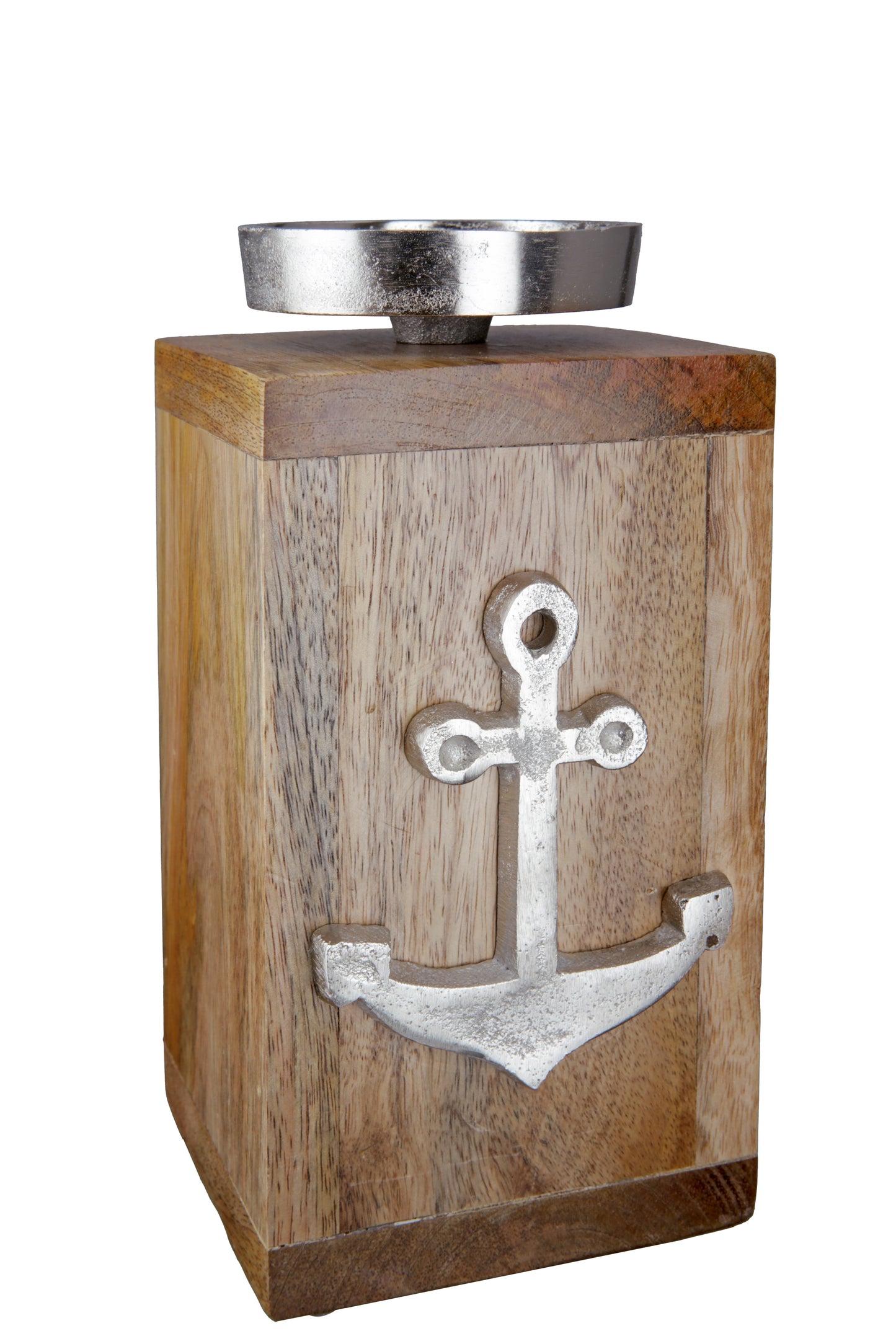 Maritimer Kerzenleuchter Anker groß aus Mangoholz von Gilde - Maritime Dekoration Kerzenständer
