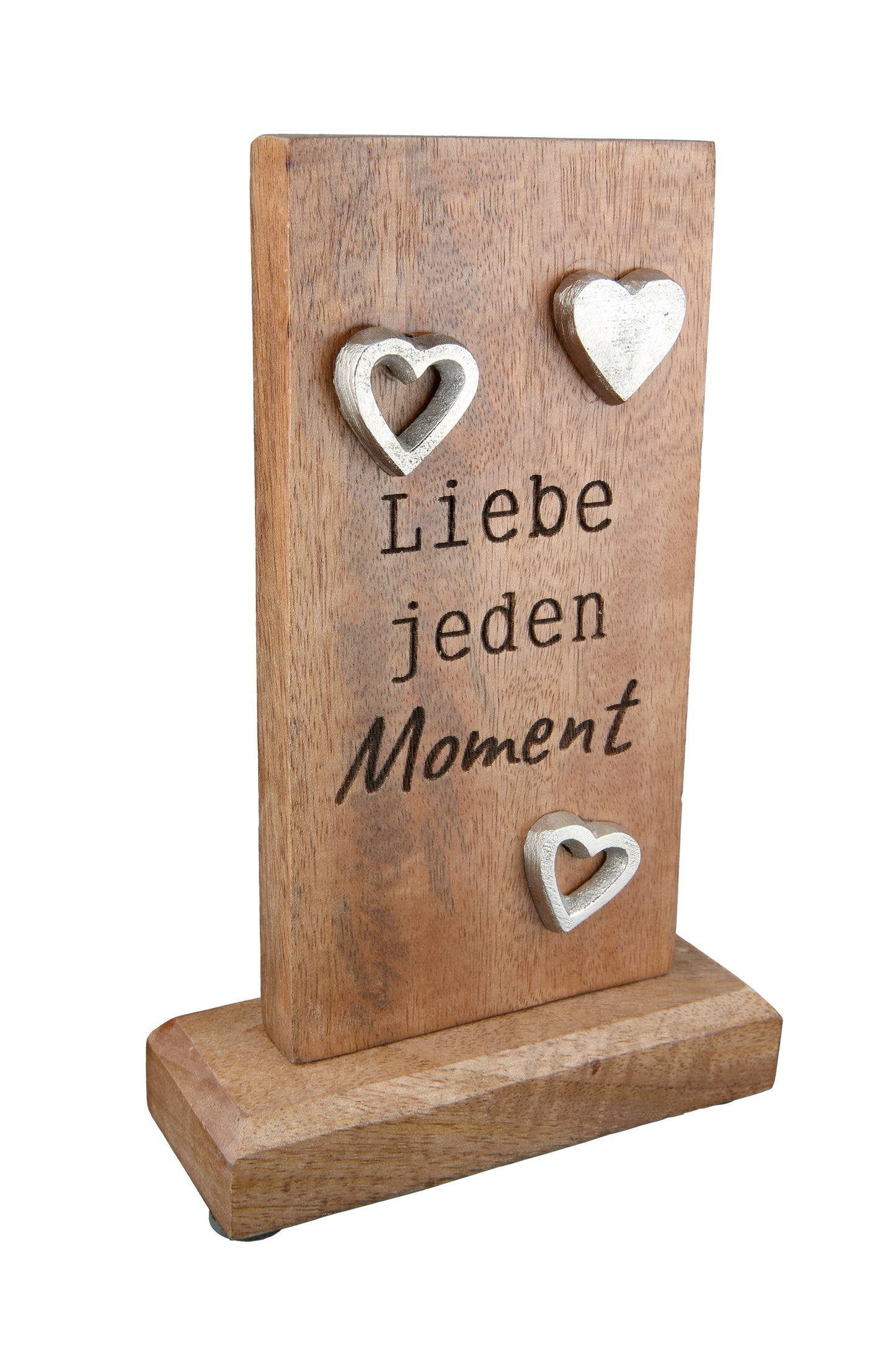 Standrelief Liebe das Leben aus Mangoholz oder Liebe jeden Moment von Gilde