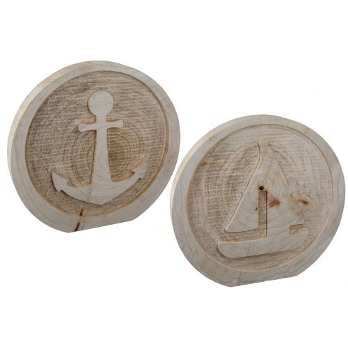 Standrelief Anker Boot aus Holz zum Aufstellen von Gilde - maritime Dekoration Aufsteller