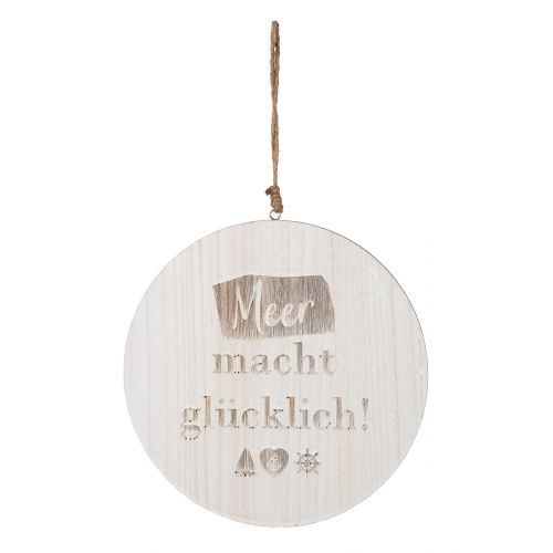 Hänger rund Wellenglück aus Holz von Gilde - Maritime Dekoration mit Sprüchen