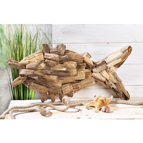 Maritime Dekofigur Fisch aus Holz von Gilde - Wanddekoration Wanddeko