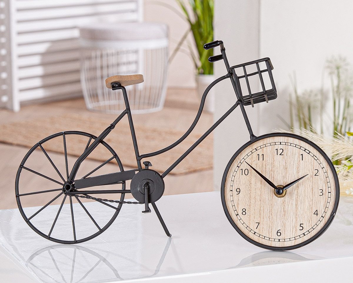 Standuhr Fahrrad aus Metall von Gilde - Geschenkidee Fahrradfahrer Geschenk