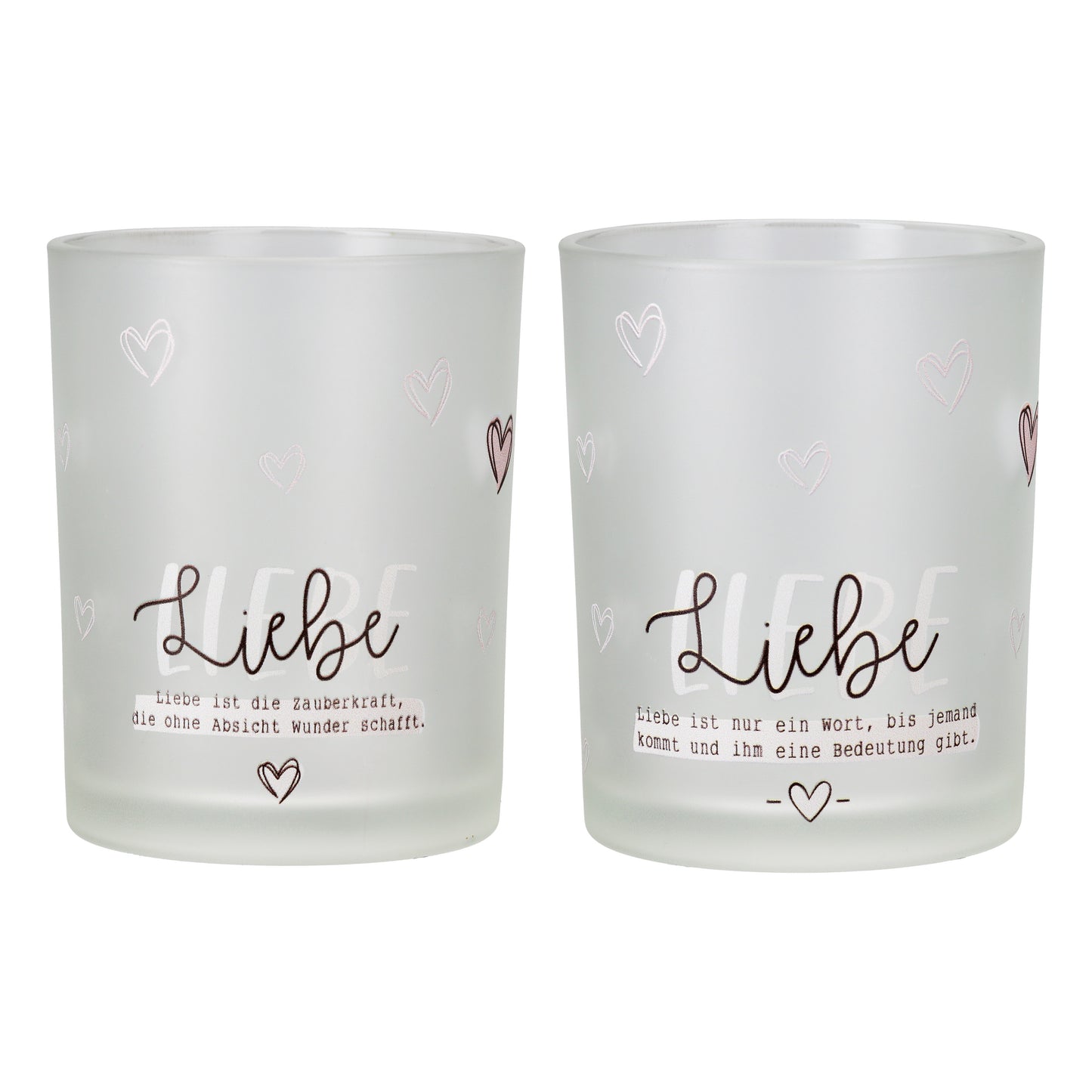 Windlicht " Liebeswunder " aus Glas Liebe mit Spruch von Gilde - Geschenk zu jedem Anlass