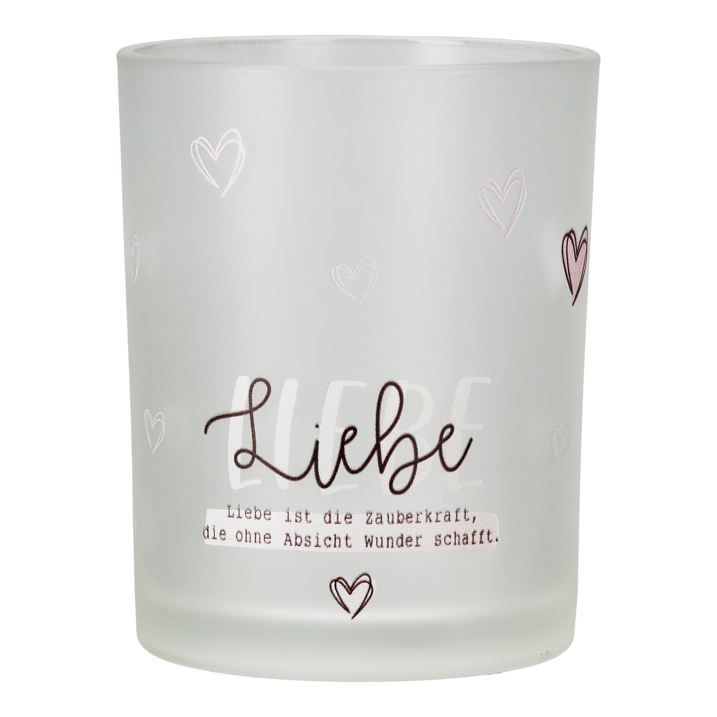 Windlicht " Liebeswunder " aus Glas Liebe mit Spruch von Gilde - Geschenk zu jedem Anlass