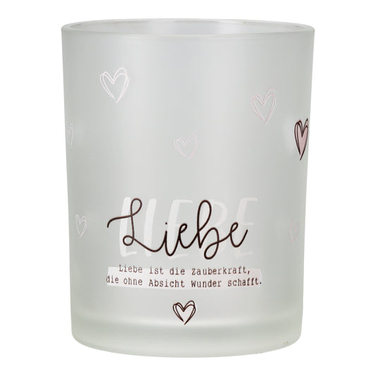 Lantern "Liebeswunder" made of glass with saying "Love" from Gilde - gift for every occasion