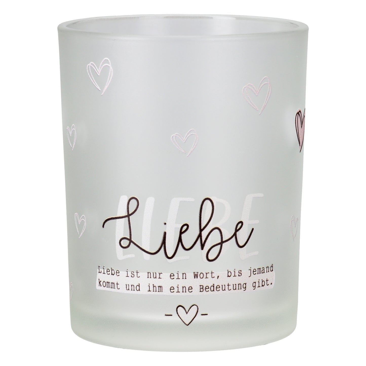 Windlicht " Liebeswunder " aus Glas Liebe mit Spruch von Gilde - Geschenk zu jedem Anlass