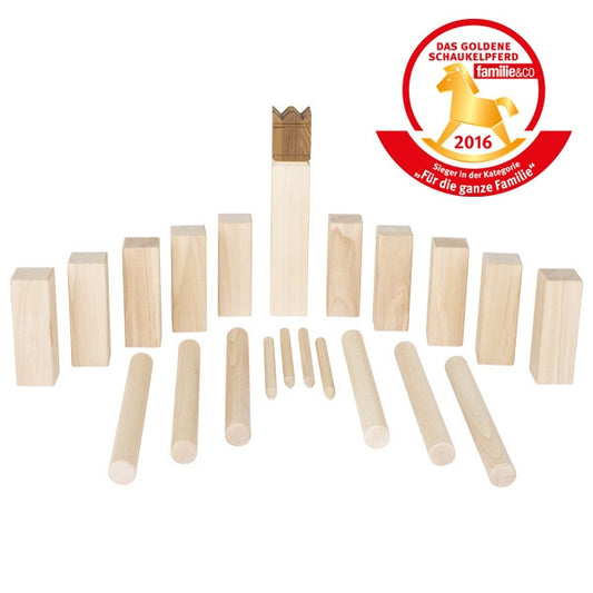 Wikingerspiel Kubb im Baumwollbeutel von goki nature Hochwertig Holzspiel