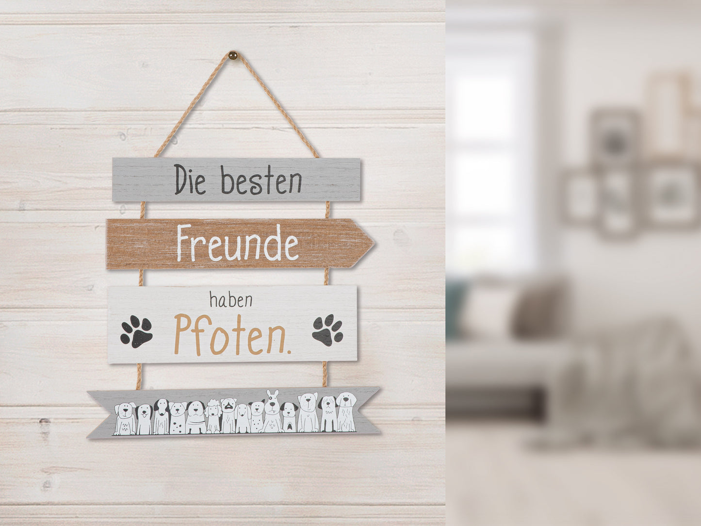 Hänger " Hundebande " von Gilde - Hunde Pfoten Geschenkidee Hundehalter Mitbringsel Wanddekoration