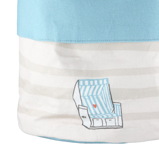 Nordischer Brotkorb rund Strandkorb aus Baumwolle von Gilde - nordische Dekoration