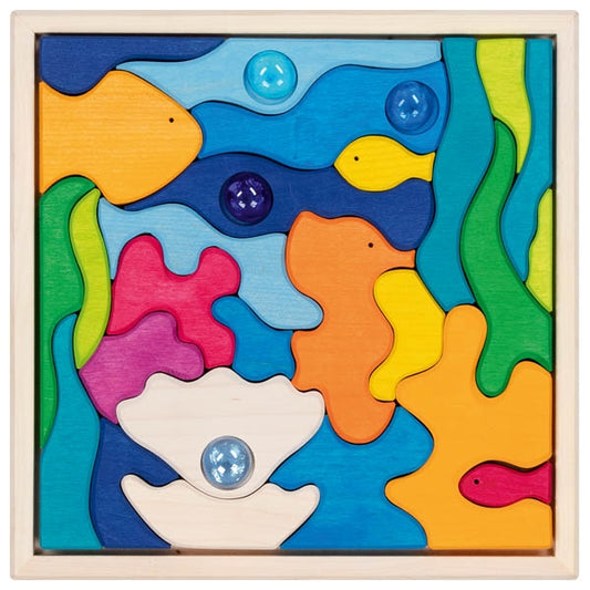 Nordisches Landschaftspuzzle Meeresleuchten von goki Meer Strand Holz für Kinder