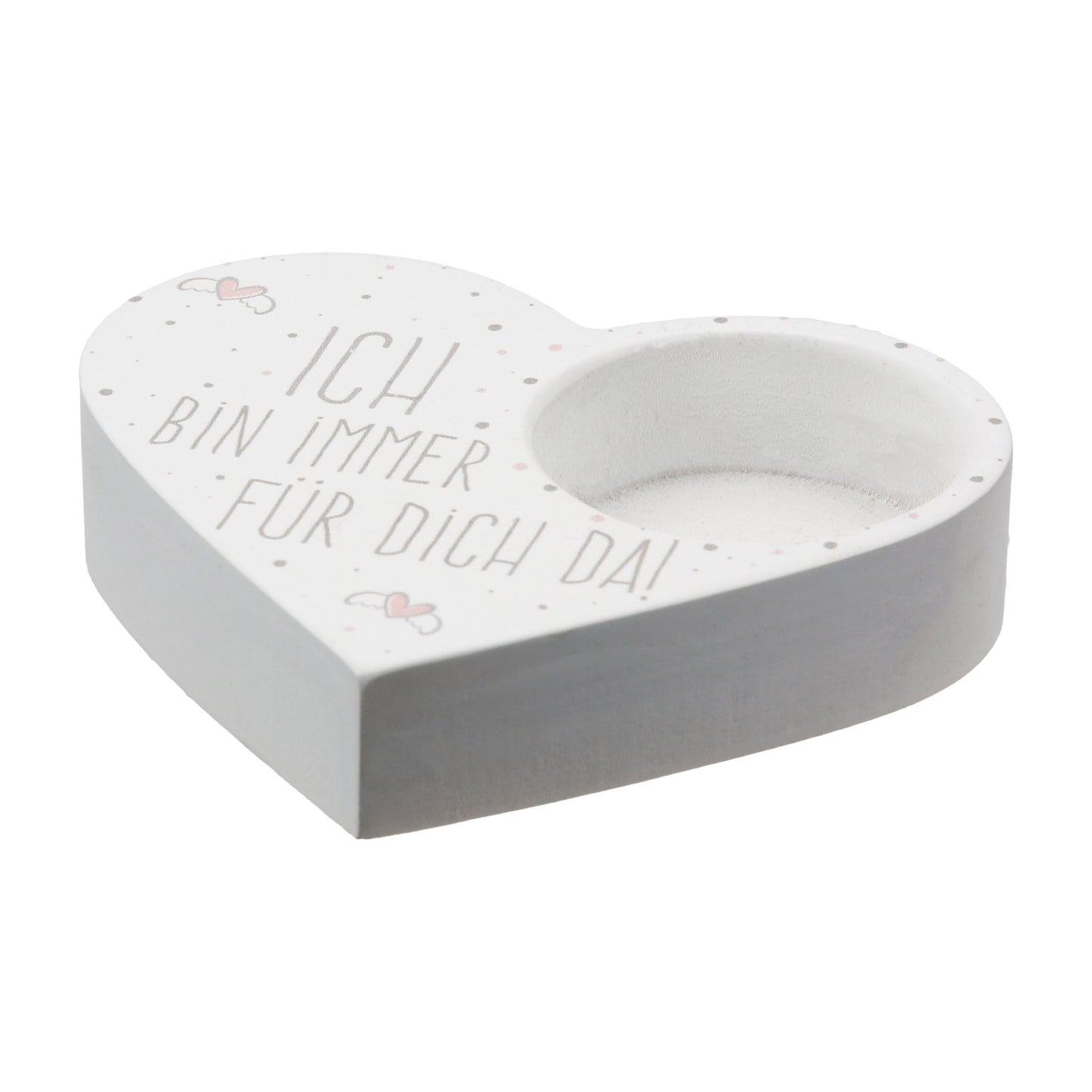 Teelichthalter " Herzchen " aus Gips mit Spruch von Gilde - Geschenk Liebe Herz