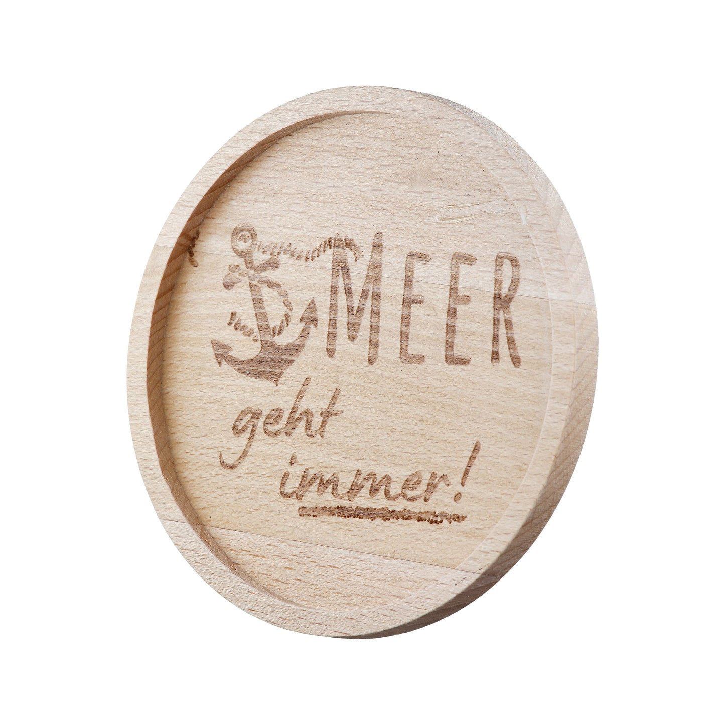 Maritime Untersetzer rund mit Spruch, aus Holz mit nordischen sprüchen von Gilde - Geschenkidee