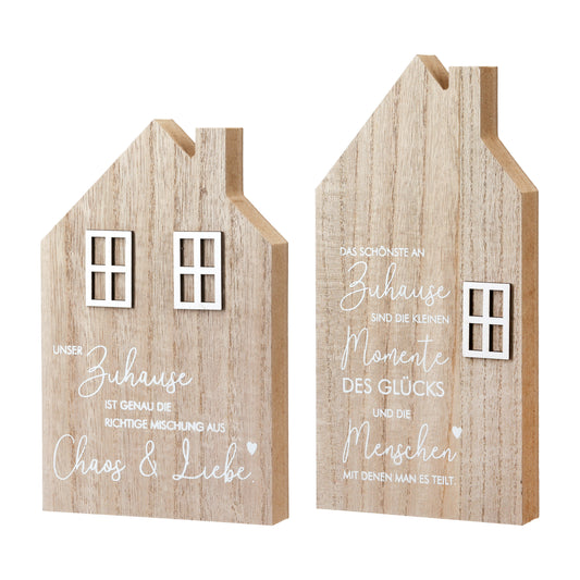 Standrelief Haus Zuhause mit Spruch von Gilde - Geschenk nordisch Holz
