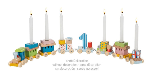 Geburtstagszug von goki mit Zahlen  Zeitloser Klassiker Holzzug Geburtstag