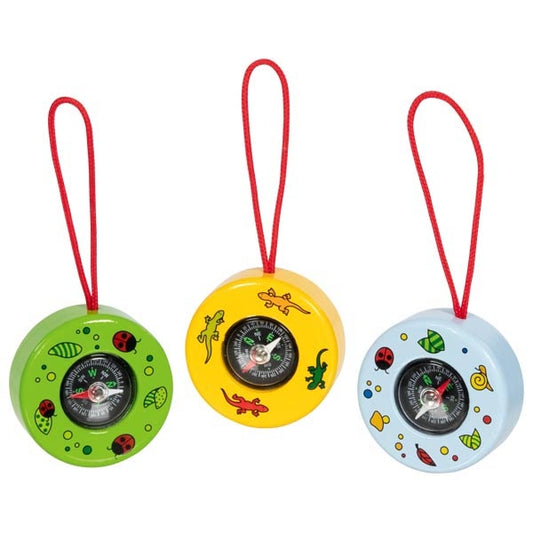 Kompass von goki aus Holz - Holzspielzeug - Kompass zum Anhängen