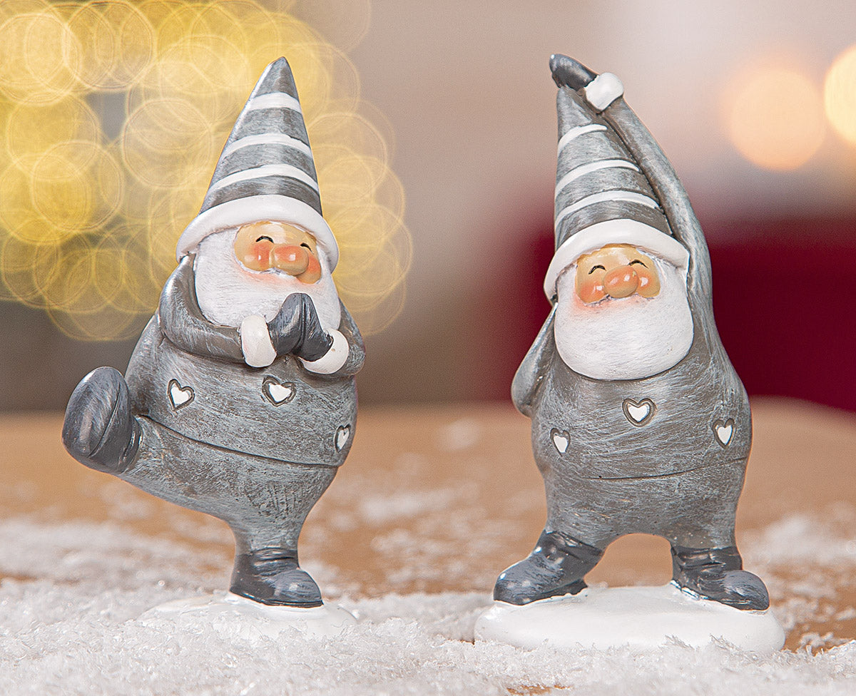 Yoga Santa Figur klein von Gilde – Weihnachtsmann Deko aus Kunstharz 8 cm
