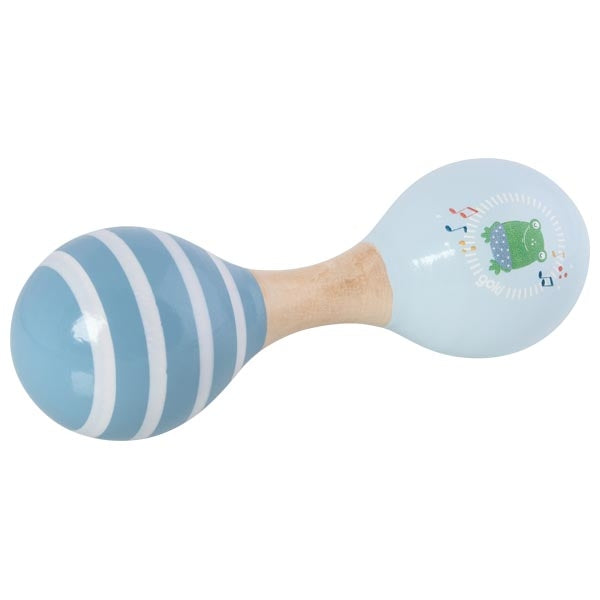 Doppelmaracas Frosch von goki Musikinstrument zum spielen für Kinder Holzspielzeug