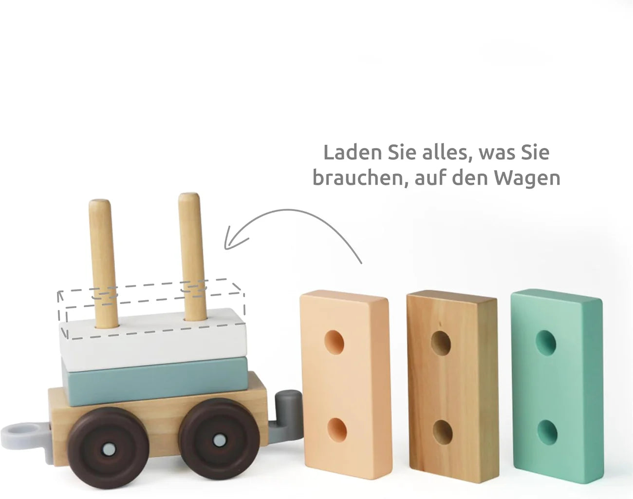 Holzzug 2-In-1 von UMU liebevolles Holzspielzeug Holzlok