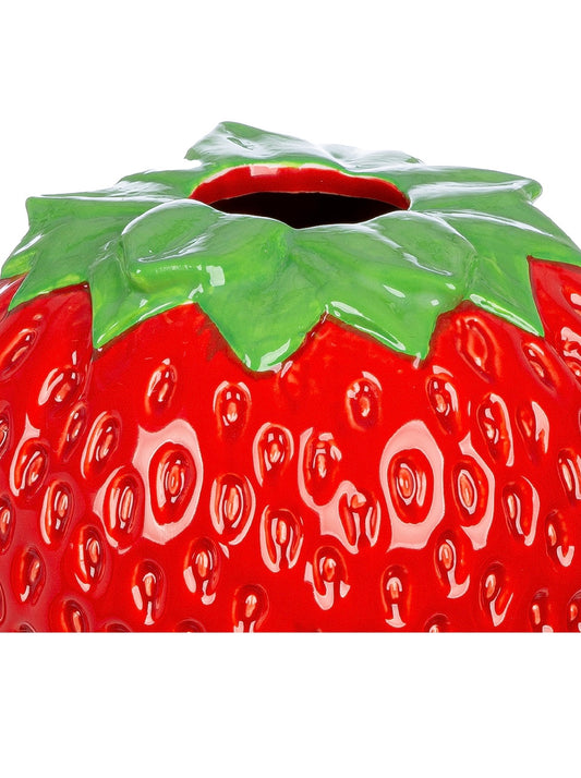 Vase Erdbeere aus Keramik, Erdbeervase 16 cm von Gilde