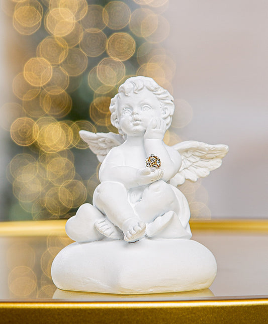 Engel Figur „Azrael“ von Gilde – Kunstharz Deko mit Kugel 8 cm