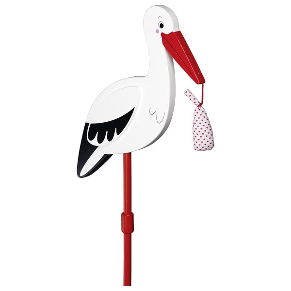 Blumenstecker Storch mit Babytuch von goki zur Geburt - Das Baby kommt