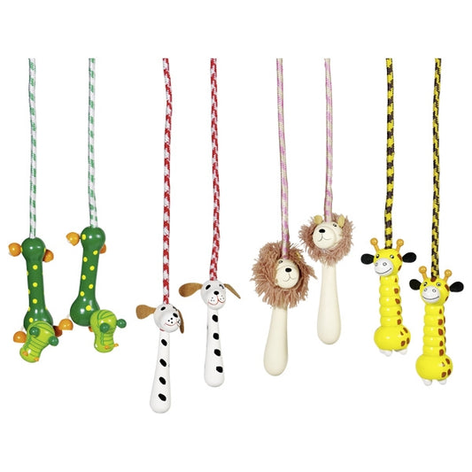 Springseil von goki mit Tiermotiven Tieren Hund Löwe Giraffe Krokodil Seil Kinder