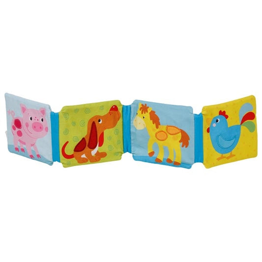 Bilderbuch mit Rassel, Quietscher und Knisterfolie von goki Tiere Tiermotive