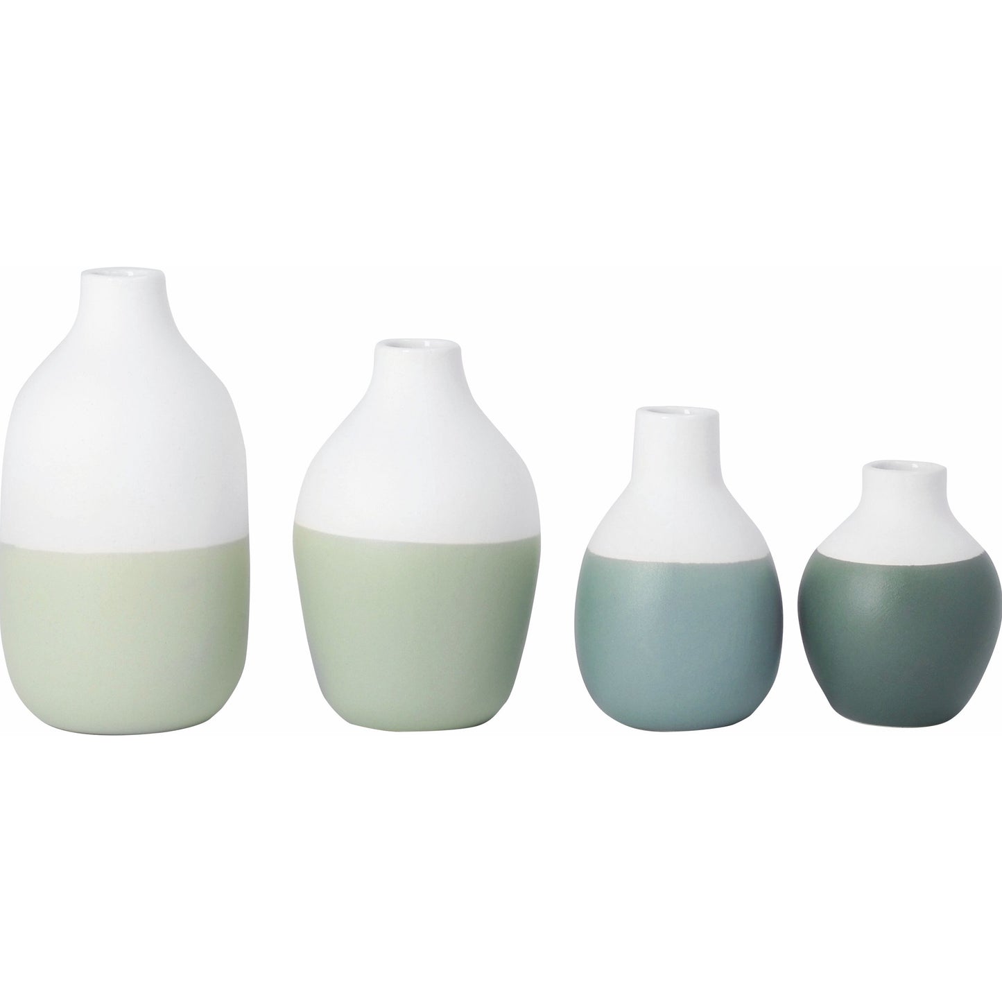 Mini-Flaschenvasen 4er-Set grün von räder design