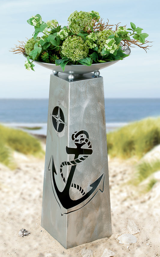 Maritime bowl stand anchor made of metal by Gilde - eye-catcher - 95cm high - Scandinavian