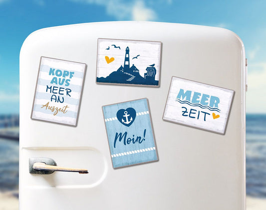 Maritime Magneten aus Metall nach Wahl von Gilde - Nordisch Meer Moin Leuchtturm