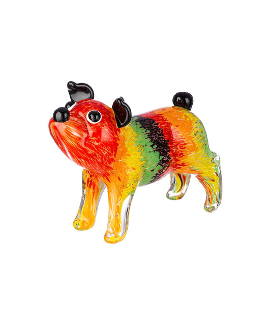 Glasfigur Bulldoge mehrfarbig von Gilde - Hundefigur Hingucker