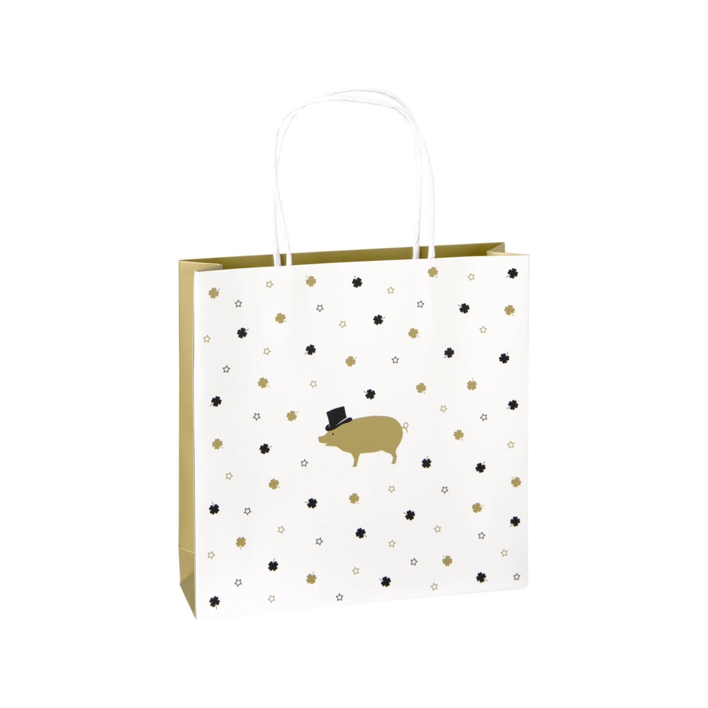 Geschenktasche 21,5x21,5 cm "Mr. Pig/Silvester" von ihr - Geschenkverpackung
