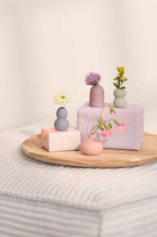 Minivasen aus Steinzeug 4er-Set Pastellfarben von räder design