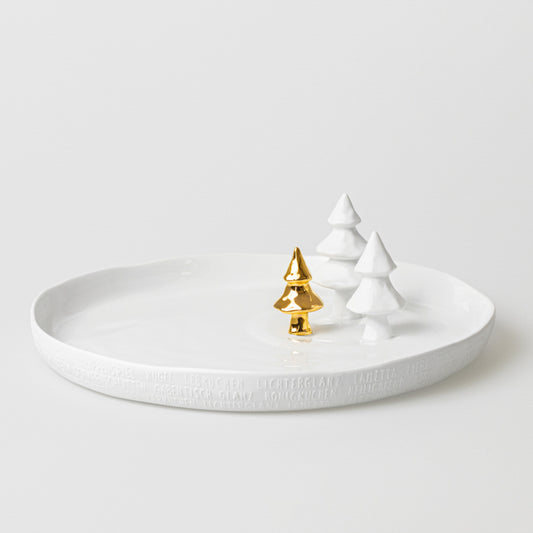 Dekoteller Winterlandschaft aus Porzellan "Tannenbäume" von räder design - Weihnachten Weihnachtsdekoration