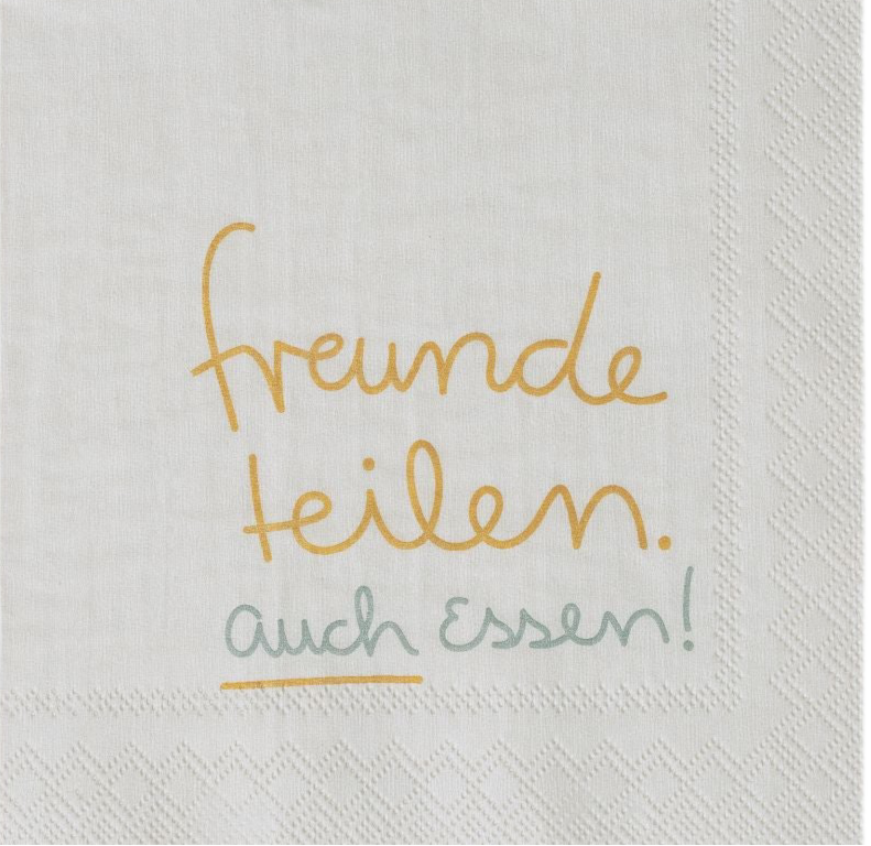 Cocktailservietten 25x25 cm "Freunde Teilen Auch Essen" von räder design
