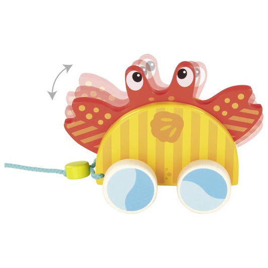 Ziehtier Krabbe von goki Holzspielzeug Maritimes Spielzeug Holz ziehen