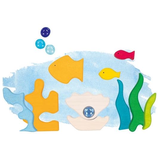 Nordisches Landschaftspuzzle Meeresleuchten von goki Meer Strand Holz für Kinder