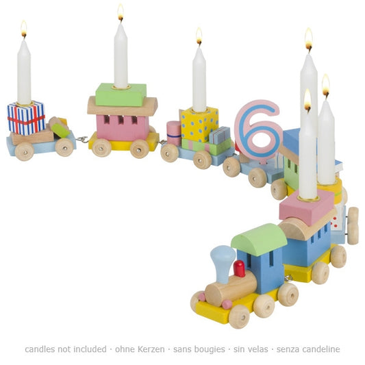 Geburtstagszug von goki mit Zahlen  Zeitloser Klassiker Holzzug Geburtstag