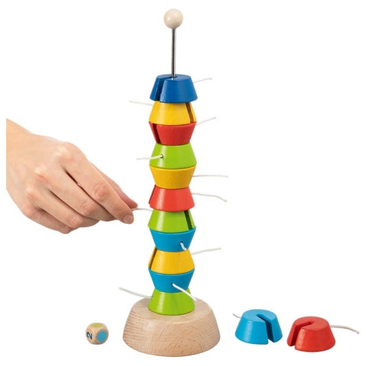 Tugie Wackelturm von goki Holzspielzeug aus Holz Spiel für Kinder 15 Teile Turm