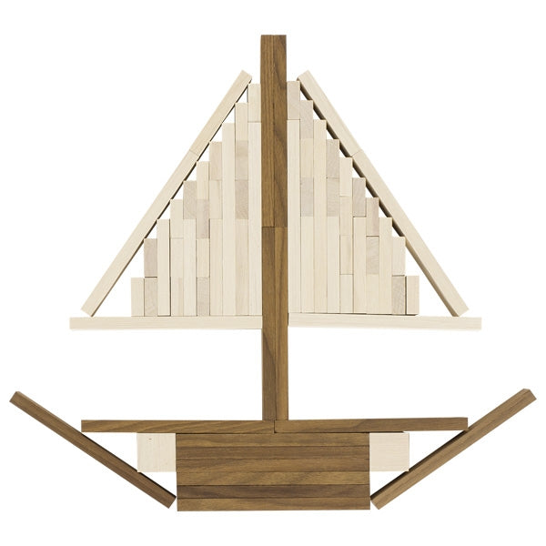 Bausteine II, goki nature 200 Holzbausteine - Naturholz für Kinder Bauen Steine