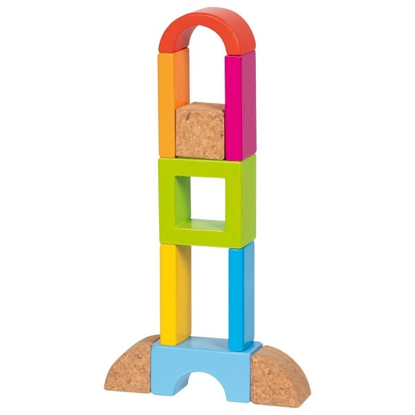 Bausteinkasten Kunterbunt von goki Holzspielzeug Holzsteine für Kinder